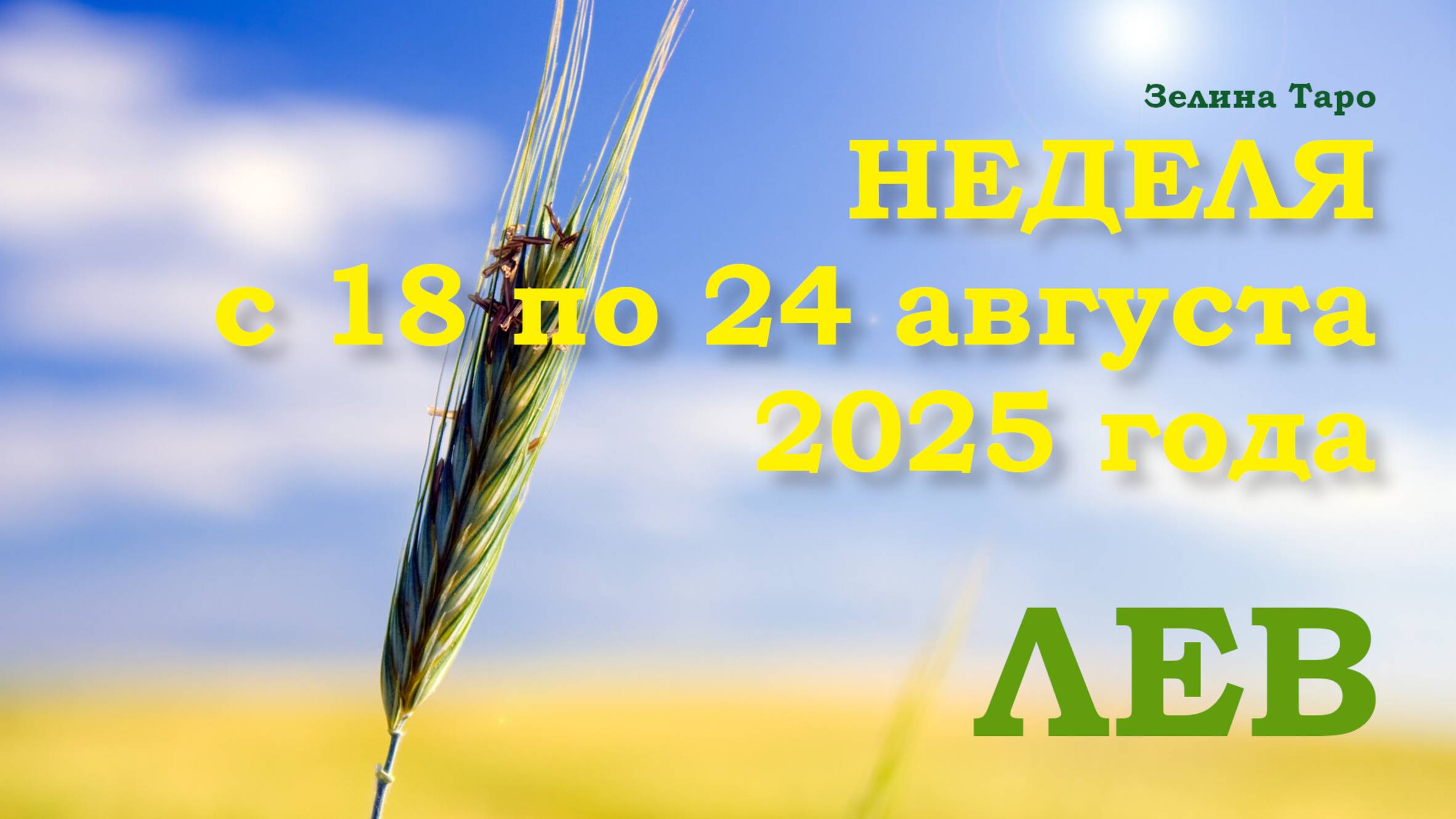 ЛЕВ | ТАРО прогноз на неделю с 18 по 24 августа 2025 года