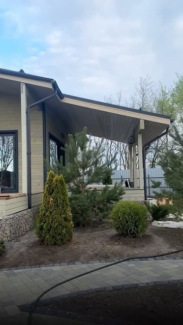 Каркасный дом 180 м² в современном стиле по индивидуальному проекту + баня #стройка #каркасныйдом