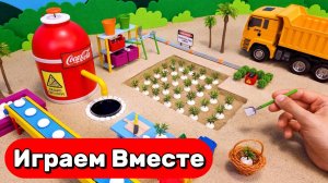 СТРОИМ ФЕРМУ ГДЕ РАСТЁТ МЕНТОС ДЛЯ ДЕТЕЙ 🧑🌾 АСМР ИГРУШКИ ДЛЯ ДЕТЕЙ🧑🌾