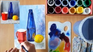 Урок - живопись гуашью для поступающих в художественную школу 2 часть, гуашь