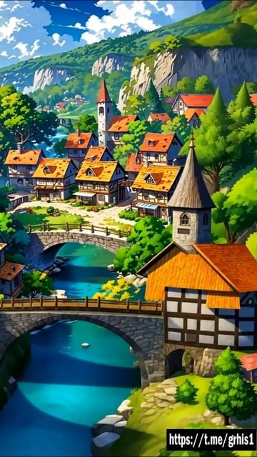 Wandering Through a Pastel Spring Village #watercolorart #GhibliVibes #SpringVillage смотреть онлайн