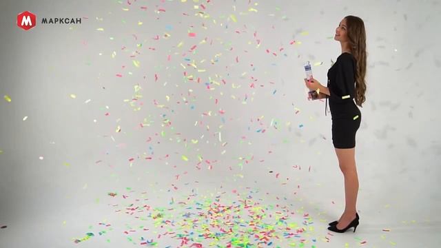 Хлопушки М104 Марксан Пневмохлопушка 30 см (люминисцентные прямоугольники в проз-ом корпусе)