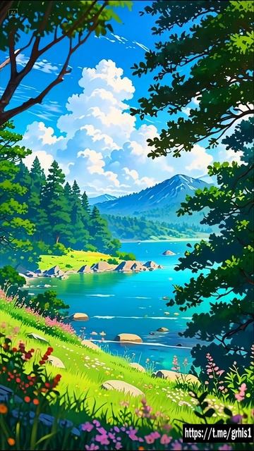 Tranquil Anime Forest Lake | Serene 4K Aesthetic смотреть онлайн