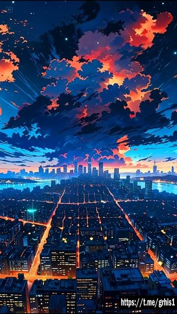 Anime NYC Skyline – Magical Night View in 4K ✨ смотреть онлайн