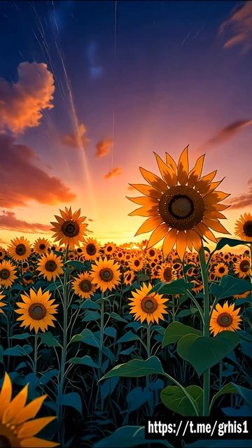 Magical Sunflower Field Under a Cosmic Sky ✨ | Dreamlike Landscape in 8K #scenicvibes смотреть онлайн