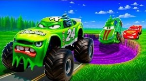 Зомби-Яма Превращается в Пожирателя зверей Молнию Маккуина и Большие и маленькие машинки