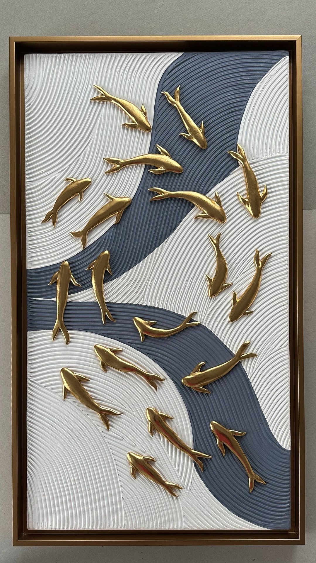 Рельефная картина «Золотой хоровод». Абстракция.