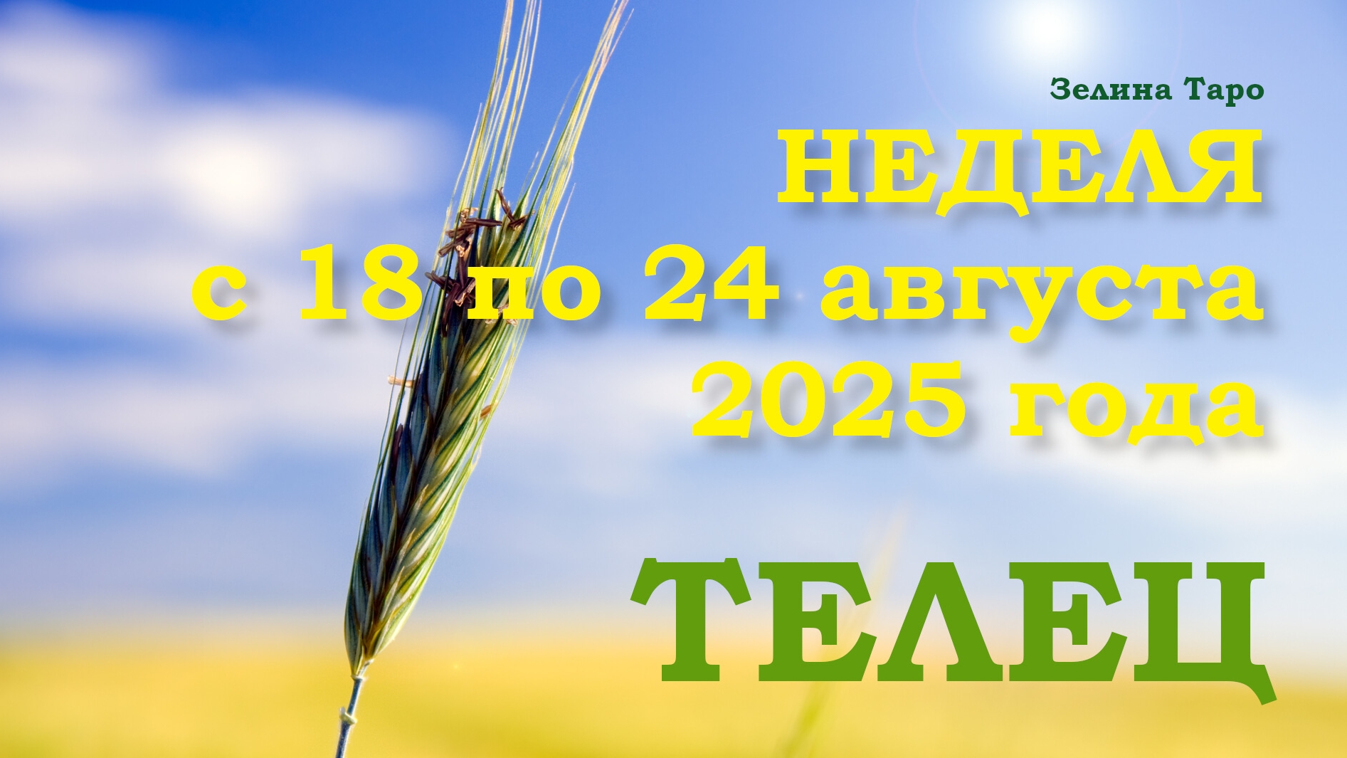 ТЕЛЕЦ | ТАРО прогноз на неделю с 18 по 24 августа 2025 года
