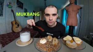 МУКБАНГ ЛЮЛЯ КЕБАБ ИЗ КУРИЦЫ / ГРЕЧКА / БУТЕРБРОДЫ / ПИРОЖНОЕ - СМЕТАННИК / MUKBANG / АСМР