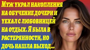 ИСТОРИЯ ИЗ ЖИЗНИ/Муж украл деньги на учебу дочери и уехал с любовницей на отдых/Аудиорассказы