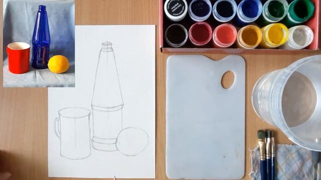 Урок - живопись гуашью для поступающих в художественную школу 1 часть смотреть онлайн