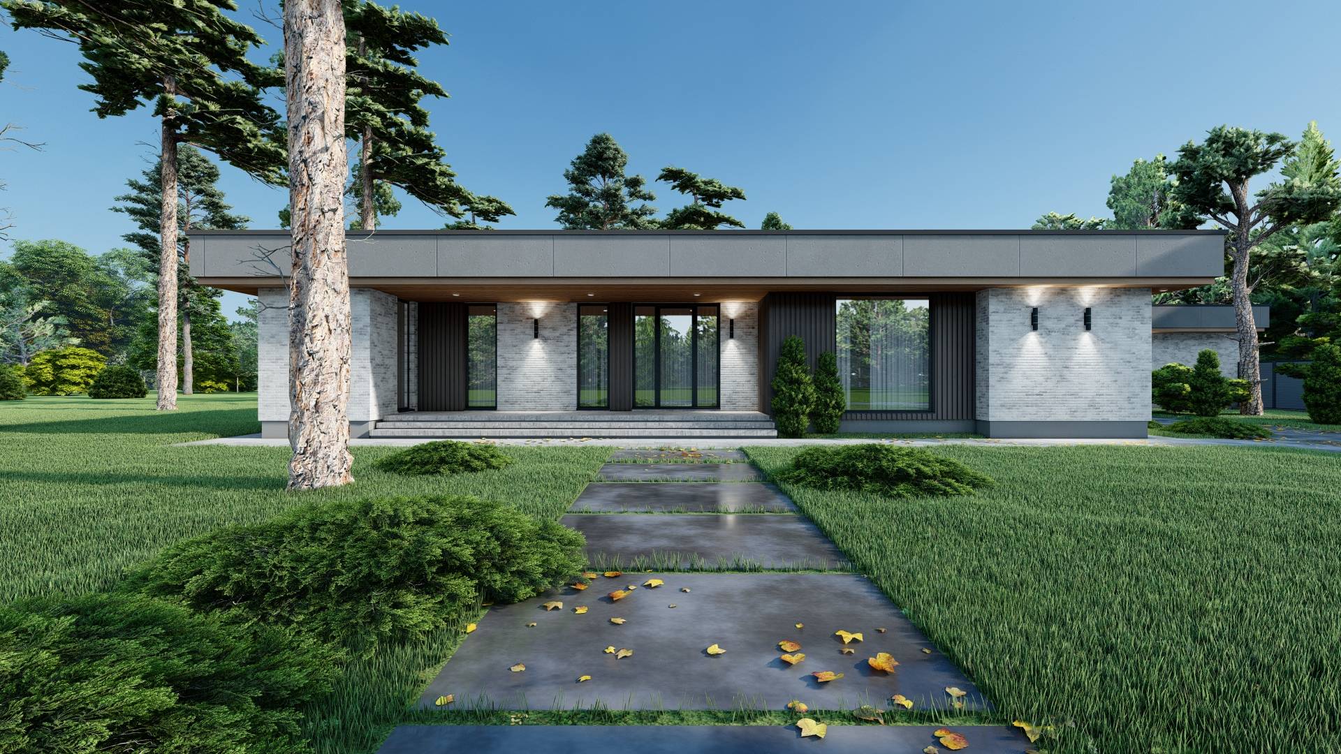 Проект дома одноэтажный, хай-тек 320 кв смотреть онлайн