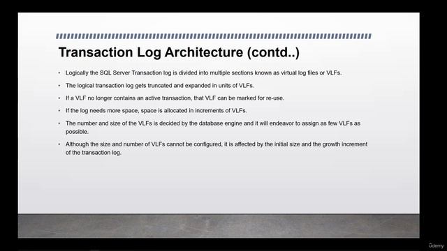dba_8.5. Operation and working of transaction log смотреть онлайн