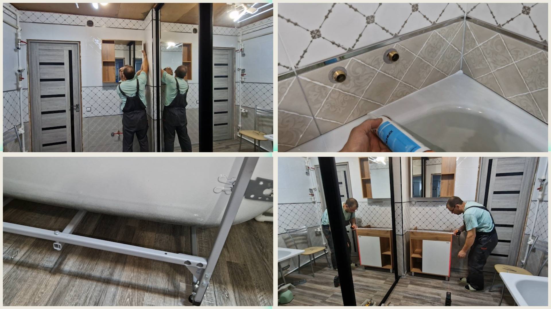 Ремонт ванной в доме. Установка сантехники и ванны на герметик. смотреть онлайн