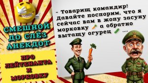 Анекдот про армию. Очень смешной анекдот до слез про лейтенанта и морковку.