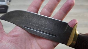 157. Заточка ножа из дамасской стали, для мяса. Двусторонние веневские алмазы.