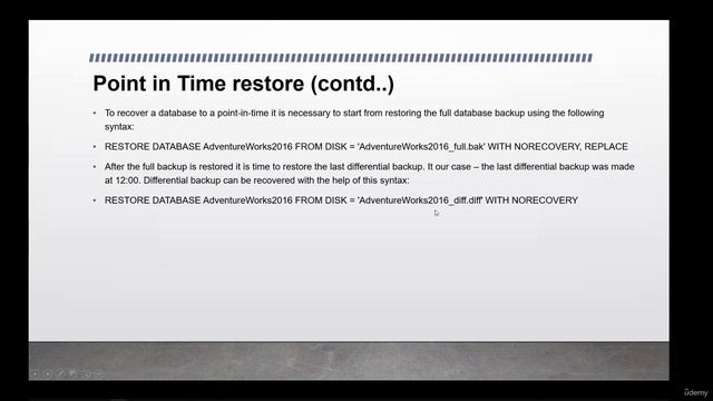 dba_9.10. Point in time restore of a database смотреть онлайн