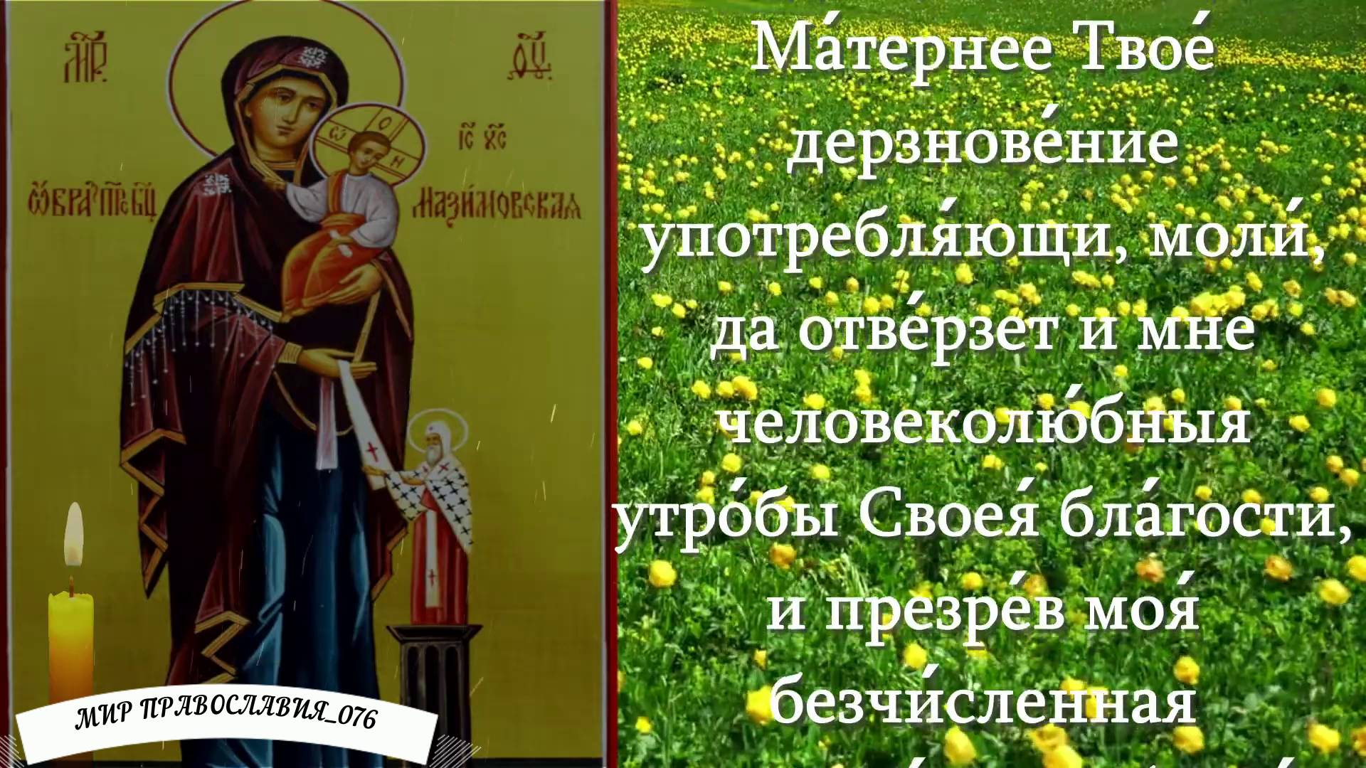 Молитва пред иконою Божией Матери «Максимовской» смотреть онлайн