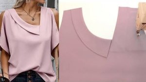 Как сшить асимметричный воротник .