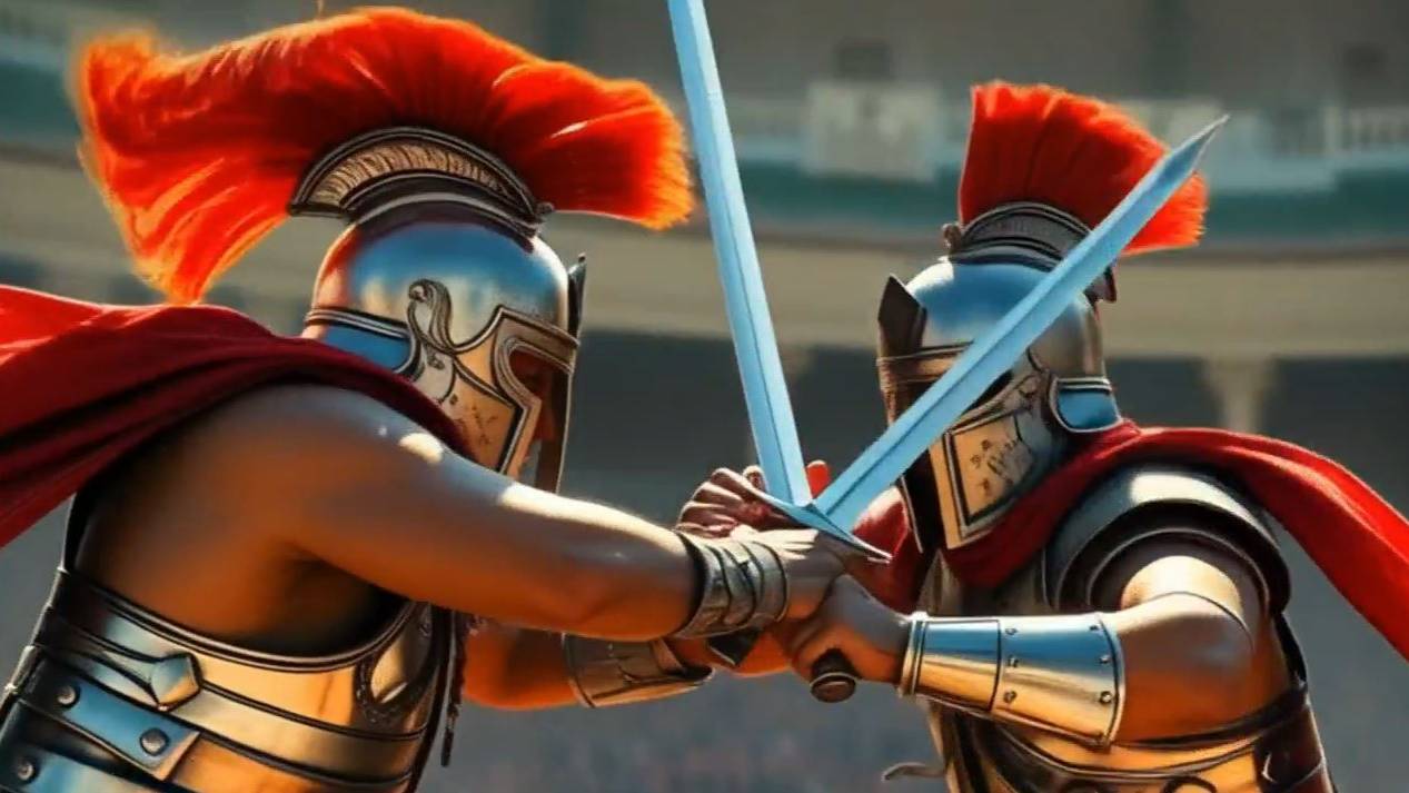 Бой гладиаторов.