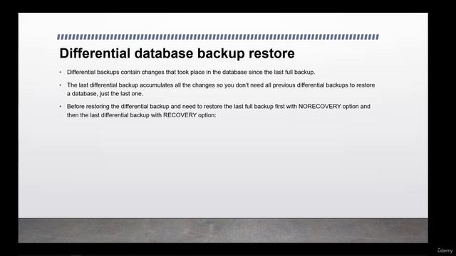 dba_9.9. Full, Differential and Transaction Log database restore смотреть онлайн