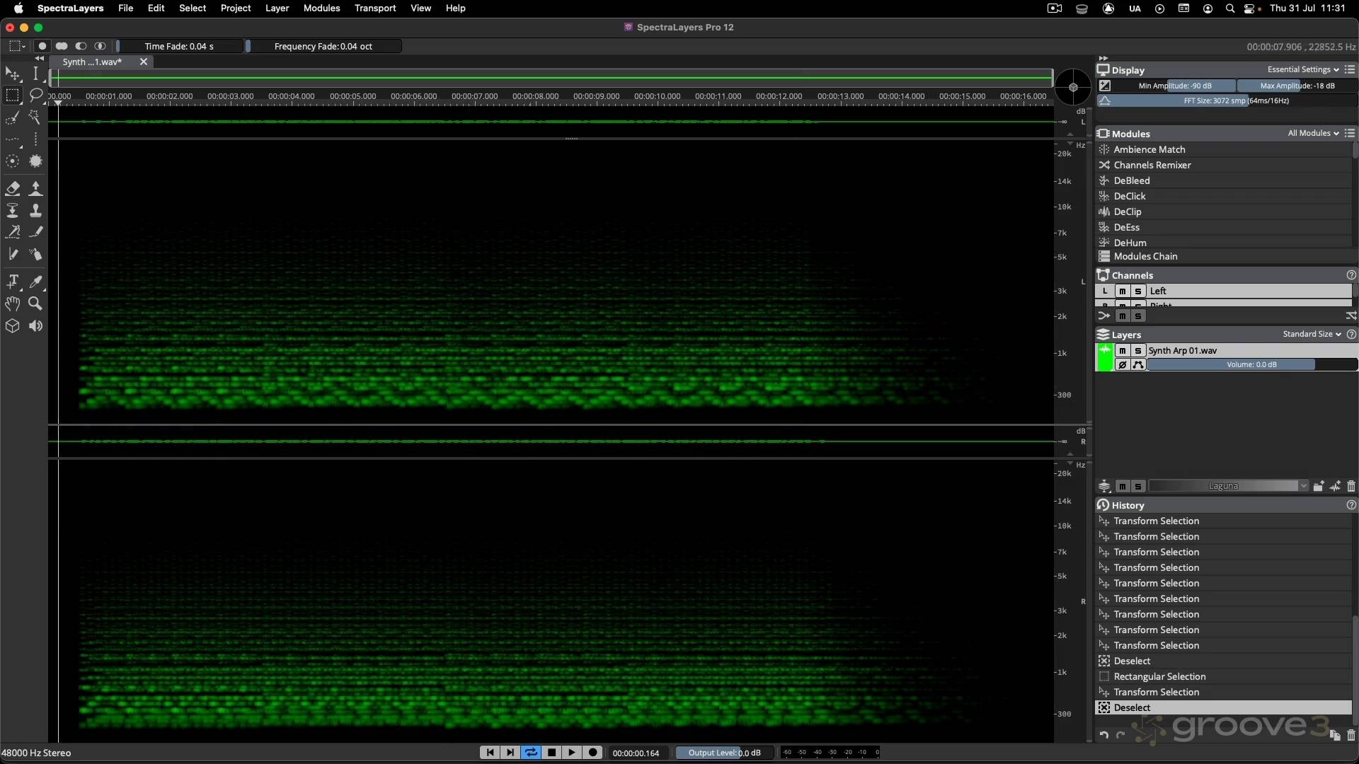 17. Resize Active Selections In Spectrograph