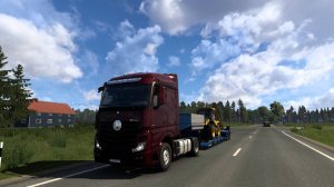 Euro Truck Simulator 2 1.54 Рromods Котка в Савонлинна Экскаватор-погрузчик 8 380 кг