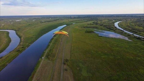 Полеты на парапланах на парадроме Талая