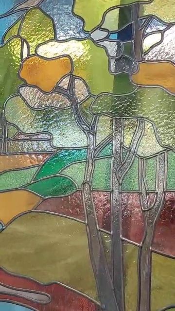 Витраж  для межкомнатной двери в технике Реалистик