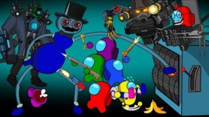 AMONG US  ПРОТИВ длинноногого папочки В ТУАЛЕТЕ SKIBIDI.