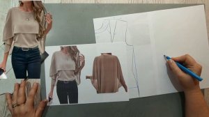 Моделирование. Блуза с пелериной. Выкройка № 1625.