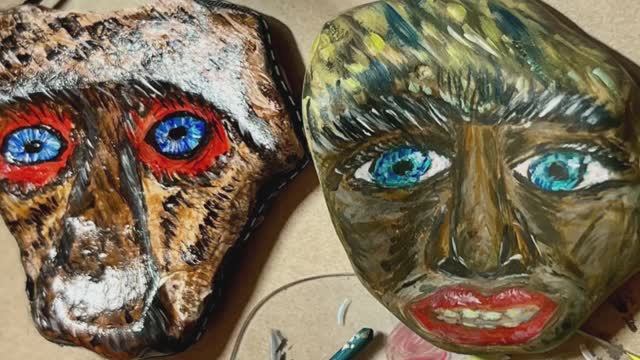 Рисуем неандертальцев на камне. смотреть онлайн