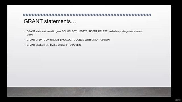 dba_5.5. DCL Statement with examples смотреть онлайн