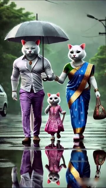 Милые котенки и их семья наслаждаются в любую погоду😺😻 #анимация #суперкоты #веселыекоты #коты