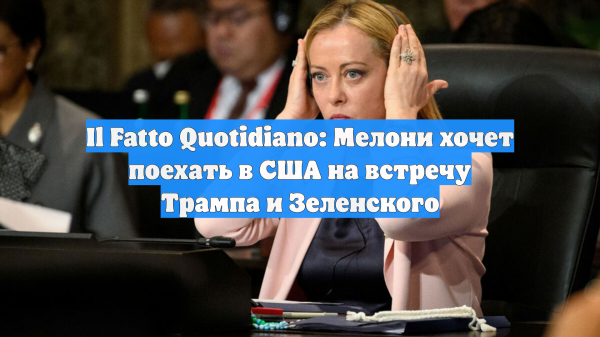 Il Fatto Quotidiano: Мелони хочет поехать в США на встречу Трампа и Зеленского