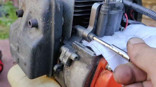 настройка зазора катушки зажигания триммер бензокосилка мотокоса