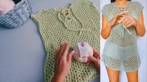 ВЯЖЕМ ТУНИКУ СЕТКОЙ НА ШНУРОВКЕ/ БЕСПЛАТНЫЙ МАСТЕР КЛАСС