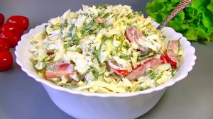 Быстрый ОВОЩНОЙ САЛАТ со сметаной.