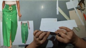 Моделирование. Юбка с широкой шлицей на полочке. Выкройка № 1445.