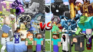 ВСЕ ДОБРЫЕ МОБЫ МАЙНКРАФТА против ВСЕХ ЗЛЫХ МОБОВ МАЙНКРАФТА в битве мобов Майнкрафта с модами