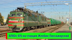 Электровоз ВЛ80с-615 с грузовым поездом на станции Жлобин-Пассажирский
