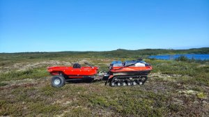 Дитрак на фоне бескрайних просторов тундры