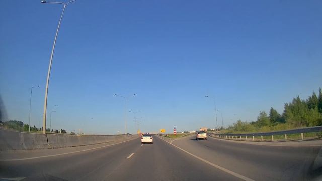 Поездка на автомобиле от ЖК "Три сосны" в посёлок Боровский