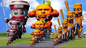 Большие и маленькие: Капучино-Ассасин Тунг Тунг Сахур против Удин Дин Дин Дуна на мотоцикле