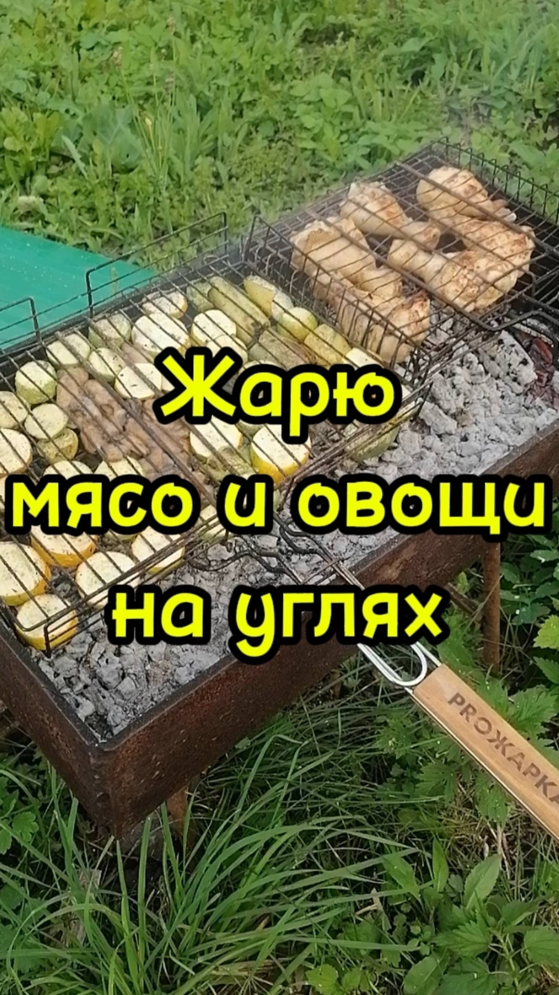ЖАРЮ МЯСО И ОВОЩИ НА УГЛЯХ. смотреть онлайн