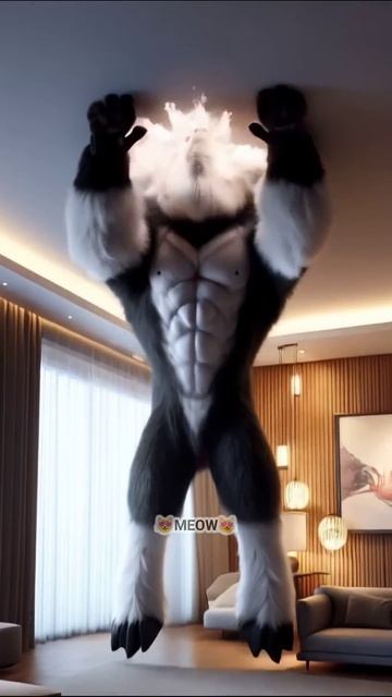🐱💥🐐Котенок превращается в Гигантского козла⚡😱#анимация #суперкоты #веселыекоты #коты