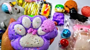 АСМР РАСПАКОВКА сквишей и антистрессы АСМР Таба лапки сквиши 🐾 режу СКВИШИ ✨