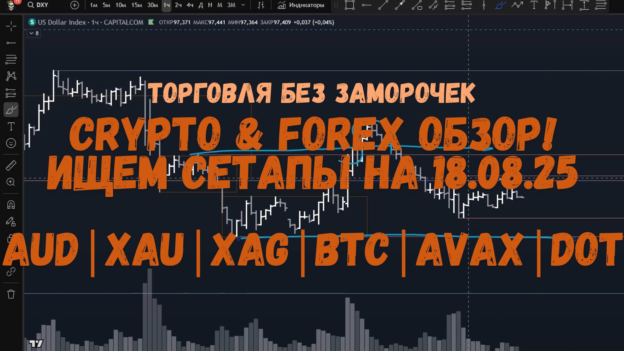 CRYPTO & FOREX Обзор на 18.08.25 - AUD | XAU | XAG | SPX500 | BTC | AVAX | DOT и другие