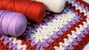 😍🔥Идеальный проект для новичков! 💥Яркий коврик крючком: даём вторую жизнь остаткам пряжи!