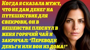 ИСТОРИИ ИЗ ЖИЗНИ/Я сказала мужу,что не дам денег на путешествие для свекрови/Аудиорассказы